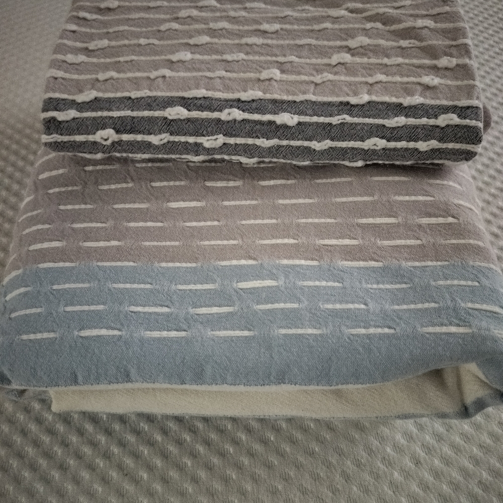 Levitex Light Blue, White And Grey Duvet with Pillow Case, Size Twin/Twin XL